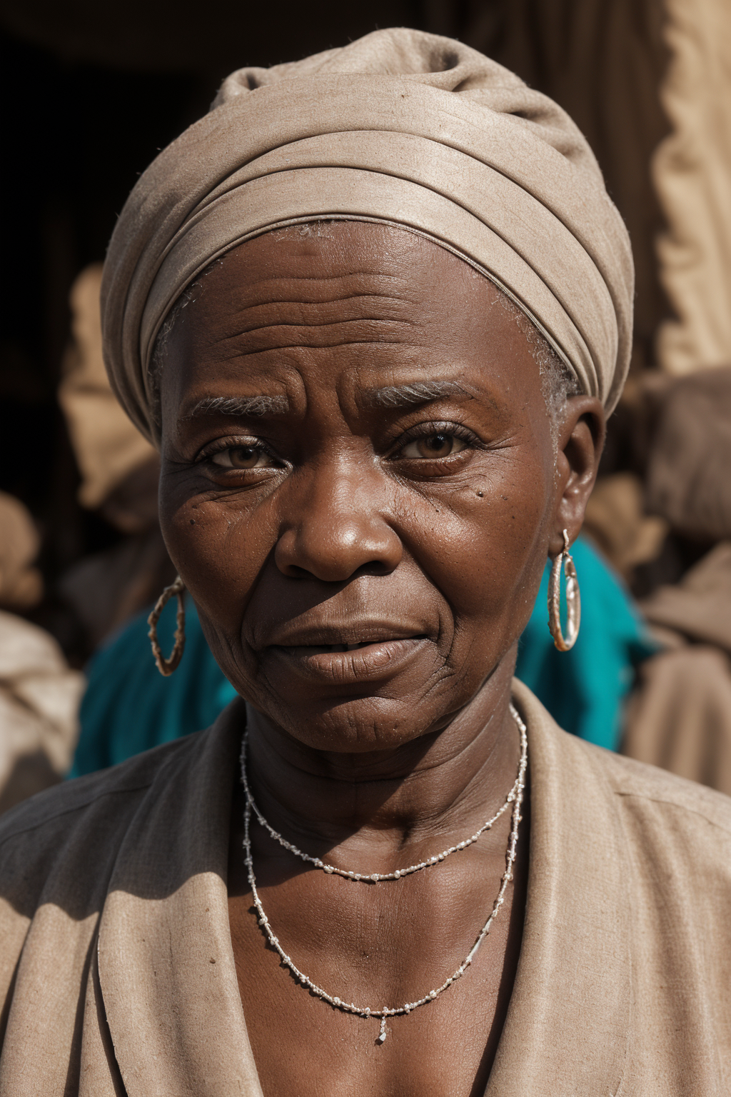02283-803613448-Photo of a congolese woman, wrinkles, aged, necklace, crowded papers room, closeup, neutral colors, barren land.png